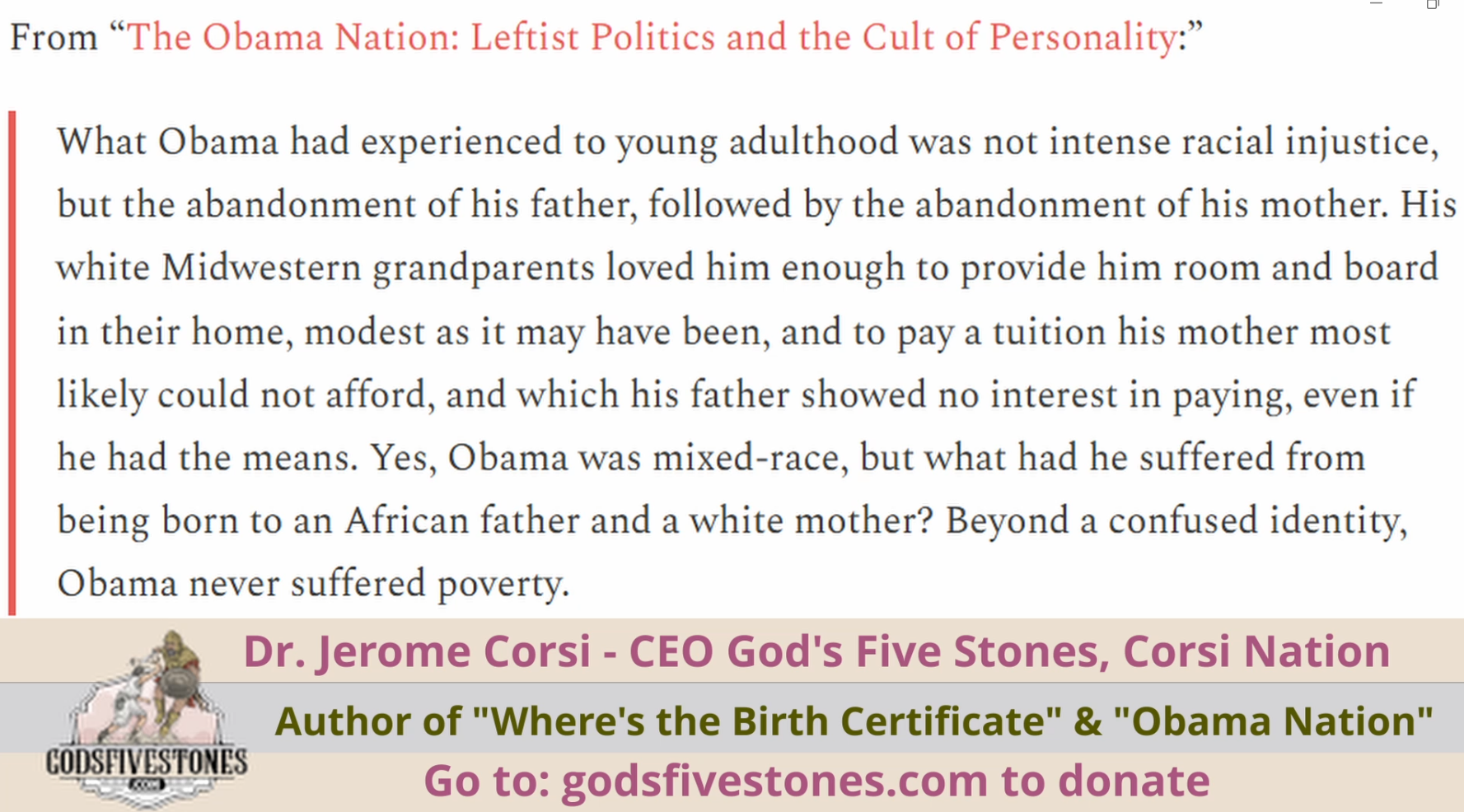 Obama: CIA Legend, Pt 15 Barry the Misfit